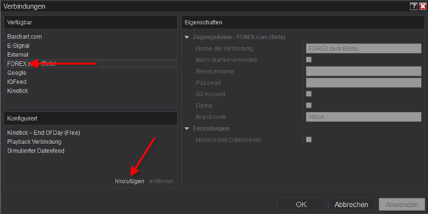 NinjaTrader Forex und CFD.